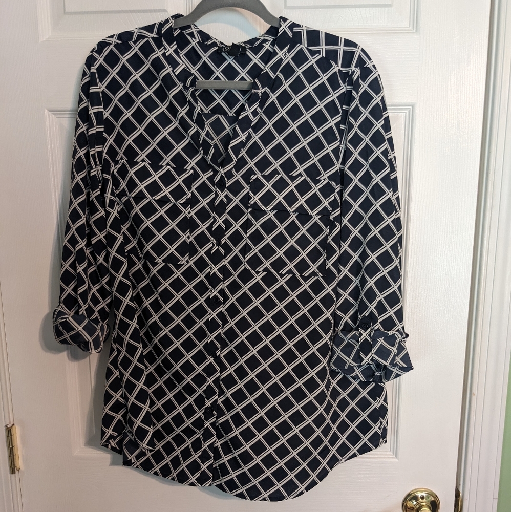 Jones NY blouse, Navy, size xl